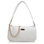 Dixon Synthetic Leather Casual Travel Chain Shoulder Deatachable Slingbag For Women (White)