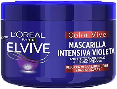 L'Oreal Paris Elvive Color Vive Mascarilla Intensiva Violeta Matizadora, Para Pelo con Bases Oscuras, Mechas o Decolorado, 250 ml