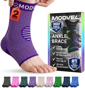 Modvel Foot & Ankle Brace Socks for Sprained Ankle Compression Sleeve - Ankle Support for Women & Men - Tendonitis & Arthritis Ankle Brace Sports Running, Torn Ligaments & Women Stabilizing Ankle Wrap