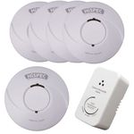 HiSPEC Smoke Alarms Heat Detectors and CO Detectors Fire Safety Kits: Fully Compliant to 2022 Scottish Legislation (4 Smoke / 1 Heat / 1 CO)