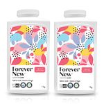 Forever New Natural Laundry Detergent Powder, Eco-Friendly Laundry Powder for Delicate Fabrics, Phosphate-Free Washing Powder, 80 Washes Gentle Powdered Detergent, HE Compatible, Scented, 1 KG, 2 Pack