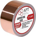 Copper Foil Tape for Guitar and Slug Repellent, EMI Shielding, Crafts, Electrical Repairs, Grounding - Conductive Adhesive - 3 Mil Total Thickness - Special Wide for Diverse Application (2" X 33 ft)