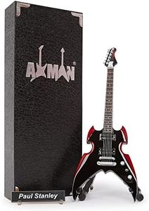 Paul Stanley (Kiss): Silvertone Apocalypse Pro - Miniature Guitar Replica - Music Gifts - Handmade 1/4 Scale Ornament - Includes Display Box, Name Plate and Miniature Guitar Stand