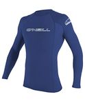 O'NEILL Wetsuits Men's Basic Skins 50+ L/S Rash Guard, Pacific, M