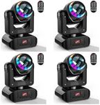 4PCS 100W Moving Head Stage Lights RGBW 18-Facet Prism DJ Lighting LED Disco Lights 10 Gobos 7 Colors Beam Spotlight by DMX and Sound Activated for Parties Wedding Church Live Show Bar Club