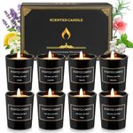 Home Scented Candles, 8 Pack Aromatherapy Jar Candles Smoke-Free Strong Fragrance Long Lasting, 8 Fragrances Scented Candles Gift Set for Women, Perfect for Valentine Birthday Mother's Day Gift