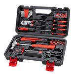 Cartman Red 126Piece Tool Set General Household Hand Tool Kit with Plastic Toolbox Storage Case