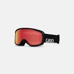 Giro Buster Kids Ski Goggles - Snowboard Goggles for Youth, Boys, Girls- Black Wordmark Strap with Amber Scarlet Lens