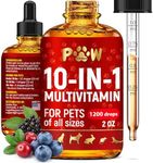 10 In 1 Cat & Dog Multivitamin - Hip & Joint Vitamins For Dogs + Vitamins C, D, B1-12 - Cranberry Supplement For Dogs & Cat Vitamins - Bladder, Kidney, Skin, Joint Support - Glucosamine Dog Supplement