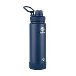 Takeya Actives Insulated Stainless Steel Water Bottle with Spout Lid, 0.7 Liter / 24 Ounce, Midnight Blue