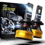 Cougar Motor H7 Light Bulbs, H7 Fog Bulb 6500K White with Cooling Fan Quick Installation Fog Light, Pack of 2