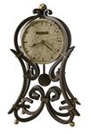 Howard Miller Vercelli Accent Mantel Clock 635-141 – Vintage Wrought-Iron, Aged Iron Finish Home Decor, Quartz Movement