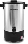 Elite Gourmet CCM-035 Maxi-Matic 30 Cup Stainless Steel Coffee Urn Removable Filter For Easy Cleanup, Two Way Dispenser with Cool-Touch Handles Electric Coffee Maker Urn, Stainless Steel