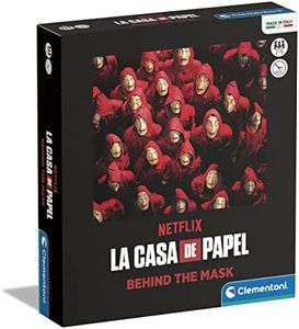 Clementoni-16637 de Papel Casa di Carta/Money Heist-Behind The Mask, Tavolo, Gioco di società per Tutta la Famiglia, 2-5 Giocatori-Made in Italy, Multicolore, 16637