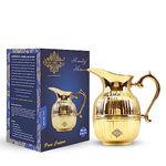 Indian Art Villa Brass Barrel Design Jug Pitcher |1240 ML| for Serving Water Home Restaurant Hotel Gift Item