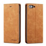 EYZUTAK Case for iPhone 6 Plus iPhone 6S Plus, Premium PU Leather Flip Folio Protective Case TPU Bumper with Kickstand Card Slot Holder Hidden Magnetic Closure Shockproof Wallet Cover - Brown