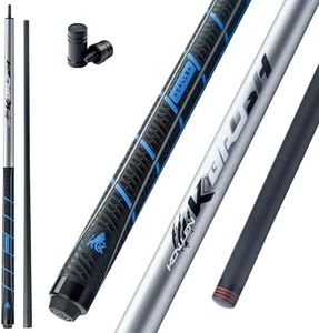 KONLLEN Carbon Fiber Break Cue 58" Low Deflection 2-Piece Heavy Hitter Break Pool Cue with 12.9mm Tip Breaking Cue Professional Billiards Pool Stick (Silver)