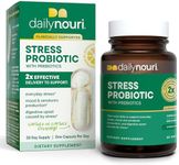 Daily Nouri Stress Support Probiotic | Cortisol Management & Daily Stress Relief with Prebiotics, Probiotics & Plant-Based Omega Oil | PreForPro Bacteriophage | 30-Day Supply