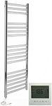 Manissa Boston Electric Stainless Steel Towel Rail 500x1200mm Towel Warmer Mirror Polished Finish + Timer and Thermostat
