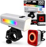Brightz LED Bike Headlight & Taillight Set - 360° Visbility with LED Sidemarkers - USB-C Rechargeable Bike Light Set - 350 Lumen Bike Lights for Riding at Night - 11 Modes - Color Changing Side Light