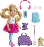 Barbie Dreamhouse Adventures Doll, Blonde Chelsea Doll with Pink Skirt, Toy Puppy, Backpack, Travel Set and Doll Accessories, Toys for Ages 3 and Up, One Barbie Doll, FWV20