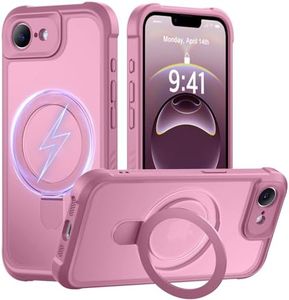 MOCCA Design for iPhone 16e Case with Magnetic Invisible Stand [Full Camera Protection] [Compatible with Magsafe] Military Drop Shockproof Translucent Matte Phone Case Cover 6.1",Lavender Purple