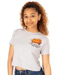 Friends Womens Cropped T-Shirt Central Perk Couch TV Show Merchandise Adult Grey Top for Teens