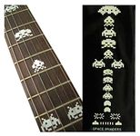 Inlay Sticker Fret Markers for Guitars & Bass - Space Invaders - White Pearl, F-034SI-WT