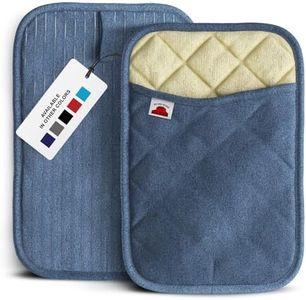 Big Red House - Silicone Pot Holders - Set of 2 Blue Denim - 10x3 - Heat Resistant to 536°F / 280°C, Kitchen Protectors, Hot Pans, Baking, Professional Grade Cooking Mitts