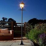 Garden Mile 2m Solar Lights Outdoor Garden Victorian LED Lantern Lamp Post - Tall Lamp Solar Lantern Outdoor Garden Light Night Security Garden Solar Ornaments and Floor Mount