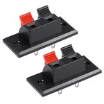 sourcingmap 2pcs 2 Way Jack Socket Spring Push Release Connector Speaker Terminal Strip Block