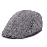 RR DESIGN Cotton Ivry/Golf/Flat Tweed Hats For Men-Pack Of 1-Free Size- (Grey Peaky Blinder Pattern)