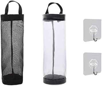 Soporte para Bolsa de plástico Bolsa de Basura de Malla Dispensadores de Almacenamiento Colgantes Plegables Organizador de Soporte Reciclaje Bolsillo de supermercado 2 Ganchos Cocina