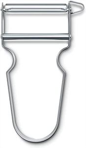 Victorinox Éplucheur STAR, Éplucheur de pommes de terre, Double tranchant avec lame pendulaire, Extra tranchant, Manche métal, Swiss Made
