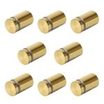 Alise 3/4" Dia x 1" Ln Store Sign Holders Screws Wall Mount Hardware Advertising Glass Standoff Nail,QS519G-8P Stainless Steel Golden Finished