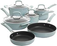 Gibson 126369.10 The Kenmore Andover Aluminum Cookware Set, 10-Piece, Glacier Blue