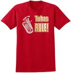 MusicaliTee Tuba Rule - Red Unisex T Shirt Chest 36 Small