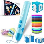 Sunfuny 3D Pen, Wireless 3-Dimensional Printing Pen Printer for Kids with 140ft 15 Color PCL Filament Refill, USB Rechargeable Stylo 3D Crayon Art Drawing Kit Easter Gift for Boy Girls, Low Temp, Blue
