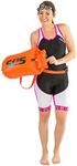 SLS3 Swim Buoy for Open Water with Dry Bag - 20L Lightweight Floating Device with Built-In Waterproof Swimming Bag for Swimmers - Highly Visible Ocean Tow Float with Adjustable Waist Straps