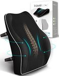 Ergonomic Lumbar Support Cushion, TRAVEL EASE Memory Foam Back Support Cushion for Office Chairs with Skin-Friendly Cover for Comfort Black