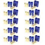 HRB 10 Pairs EC5 Connector Plugs Male Female 5.0mm Gold Bullet Banana Plug Connectors for RC ESC Lipo Battery Device Electric Motor