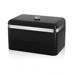 Swan SWKA1010BN Retro Bread Bin, Metal, 18 Litre, Black