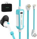 EG evgoer Electric Vehicle Charger Level 2 & Level 1, 32Amp 110V-240V Schedule Timer 25ft Cable Portable EV Home Charging Station, 8A-32A Adjustable Current Compatible with All SAE J1772 EVs