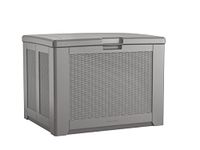 Rubbermaid Outdoor Easy Install Deck Box, Medium, Weather Resistant, Gray for Lawn, Garden, Pool, Tool Storage, Home Organization