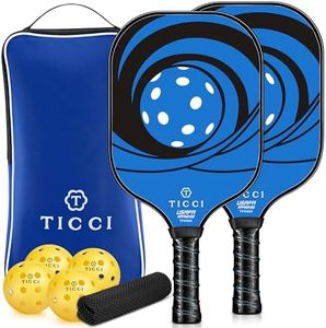 TICCI Pickleball Paddle Set 2 Premium USAPA Approved Graphite Craft Rackets Honeycomb Core 4 Balls Ultra Cushion Grip Portable Racquet Case Bag Gift Kit Men Women Indoor Outdoor (Blue Kit)