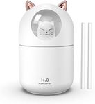 Portable Small Humidifier, 300ml Mini Cool Mist Humidifier with Night Light, USB Personal Humidifier Auto Shut-Off, Ultra-Quiet, 2 Spray Modes, Suitable for Home Office Travel(white)