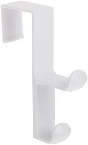 iDesign Over the Door, Organizer Hook for Coats, Hats, Robes, Towels - Double Hook, White