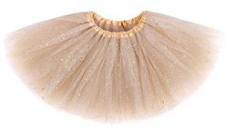 Baby Girl's Dress-Up Tulle Tutu Costumes Skirt w/ Sparkling Sequins,Golden