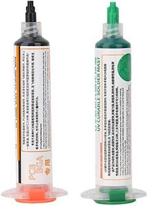 Folanda Liquid Soldering Flux, 2Pcs Black + Green PCB UV Curing Solder Mask Ink, No Clean Flux Soldering Paste, PBC Electric Welding & DIY for Mobile Phone & Electronic Repair