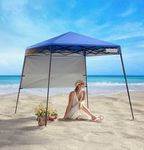VIVOHOME 8x8ft Pop-Up Canopy Tent with Central Lock Design, Slant Legs, Backpack, and Side Wall, Perfect for Camping, Party, Yard, and Beach Events, Blue (6x6ft Canopy Cover)